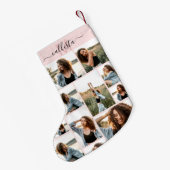 Aangepast Initiaal voor foto-inkollage monogram Kleine Kerstsok (Achterkant (Hangend))