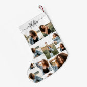 Aangepast Initiaal voor foto-inkollage monogram Kleine Kerstsok (Achterkant (Hangend))