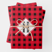 Aangepast initiaal voor rode en zwarte buffelpleis inpakpapier vel (In situ)