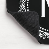 Aangepast Initiaal voor zwart-wit Medallion Muismat (Hoek)