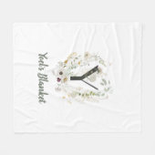 Aangepast Initiaal Y met Zachte kleur bloem Fleece Deken (Voorkant (Horizontaal))