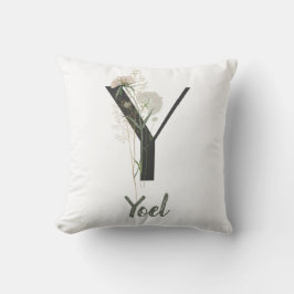 Aangepast Initiaal Y met Zachte kleur bloem Kussen