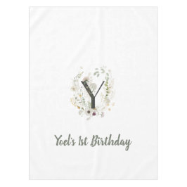 Aangepast Initiaal Y met Zachte kleur bloem Tafelkleed