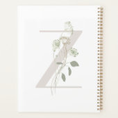 Aangepast Initiaal Z met Zachte kleurenbloem Planner (Achterkant)