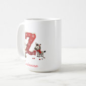 Aangepast initiaal Z vrolijk kerstfeest Koffiemok (Voorkant links)