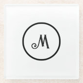 Aangepast initiaal zwart-wit glazen onderzetter (Voorkant)