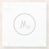 Aangepast initiaal zwart-wit glazen onderzetter (Achterkant)