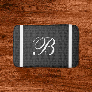 Aangepast Initiaal zwart-wit monogram Badmat