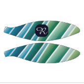 Aangepast Initialen Abstract Blauw Groen  Basketbal (Panelen)