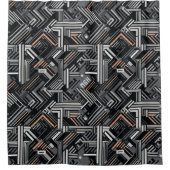 Aangepast Initialen Abstract Industrieel Patroon Douchegordijn (Voorkant)