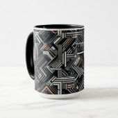Aangepast Initialen Abstract Industrieel Patroon Mok (Voorkant links)