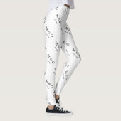 Aangepast Initialen Datum Patroon Stijlvol Wit Leggings (Rechts)