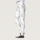 Aangepast Initialen Datum Patroon Stijlvol Wit Leggings (Links)