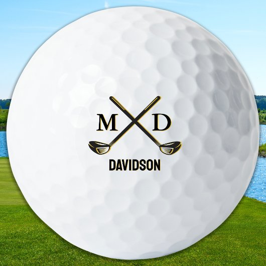 Aangepast Initialen Elegante Golfer Gepersonalisee Golfballen