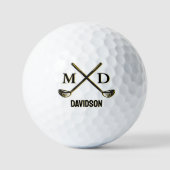 Aangepast Initialen Elegante Golfer Gepersonalisee Golfballen (Voorkant)