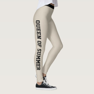 Aangepast Initialen Naam Klasse Warm Beige Zwart Leggings