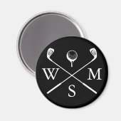 Aangepast Initialen Zwart en Wit Magneet (Voorkant / Achterkant)