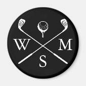 Aangepast Initialen Zwart en Wit Magneet (Voorkant)