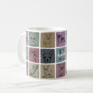 Aangepast initiële Chihuahua-cadeau vintage honden Koffiemok
