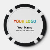 Aangepast inline bedrijfslogo, naam, website poker chips (Achterkant)