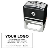 Aangepast Inline Bedrijfslogo Retouradres Sociaal Zelfinktende Stempel (In situ)