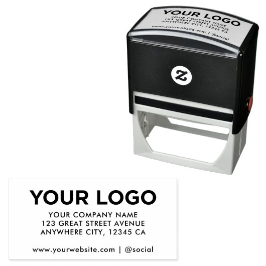 Aangepast Inline Bedrijfslogo Retouradres Sociaal Zelfinktende Stempel (In situ)