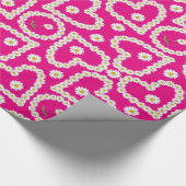 Aangepast inpakpapier, Daisy Chains op Roze Cadeaupapier (Hoek)
