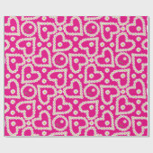 Aangepast inpakpapier, Daisy Chains op Roze Cadeaupapier (Vlak)