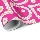 Aangepast inpakpapier, Daisy Chains op Roze Cadeaupapier (Rol Hoek)