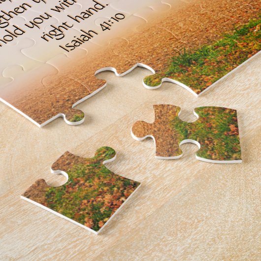 Aangepast Inspirerend bijbelvers uit Isaiah 41:10 Legpuzzel (Zijkant)