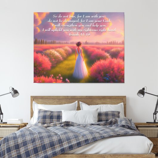 Aangepast Inspirerend bijbelvers uit Isaiah Canvas Afdruk (Insitu (Slaapkamer))