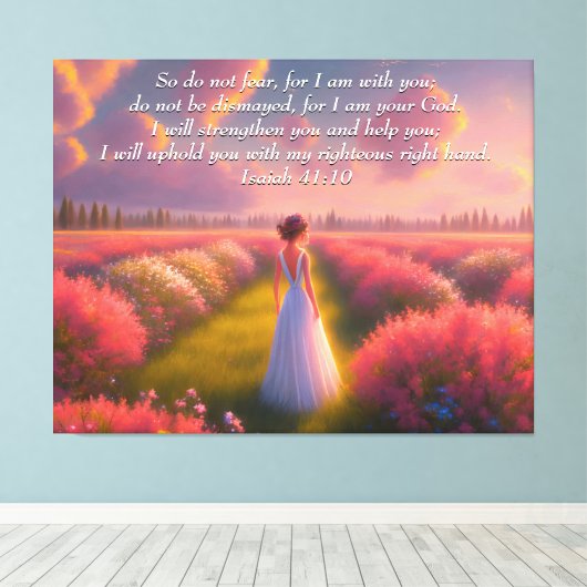 Aangepast Inspirerend bijbelvers uit Isaiah Canvas Afdruk (Insitu (Houten vloer))