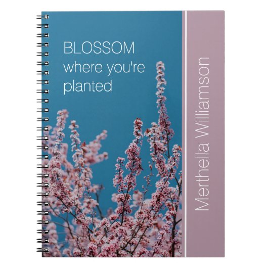 Aangepast Inspirerend BLOSSOM WAAR GEPLANTEERD Flo Notitieboek (Voorkant)