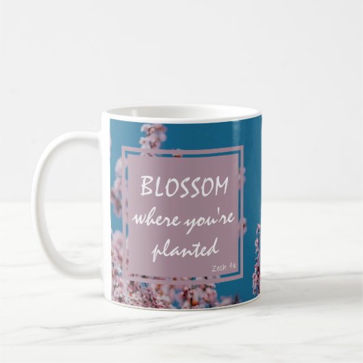 Aangepast Inspirerend BLOSSOM WAAR GEPLANTEERD Koffiemok (Links)