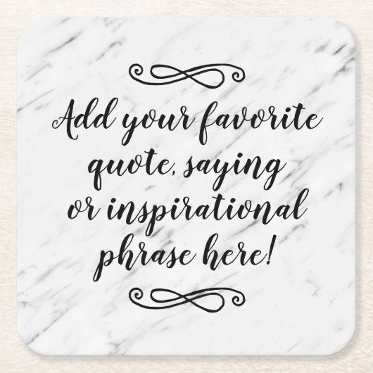 Aangepast Inspirerend citaatwoordscript Kartonnen Onderzetters (Voorkant)