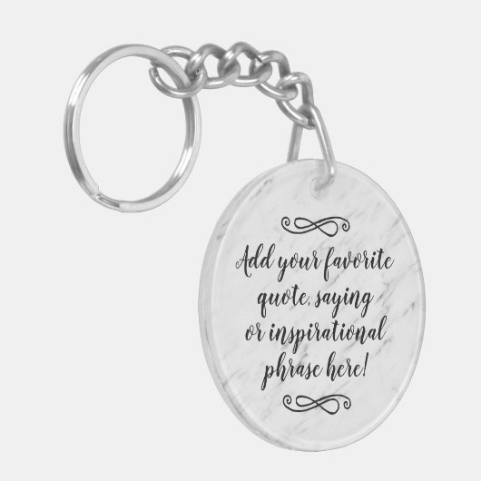 Aangepast Inspirerend citaatwoordscript Sleutelhanger (Voorkant Links)