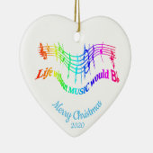 Aangepast Inspirerend kerstmuziekcitaat Keramisch Ornament (Rechts)