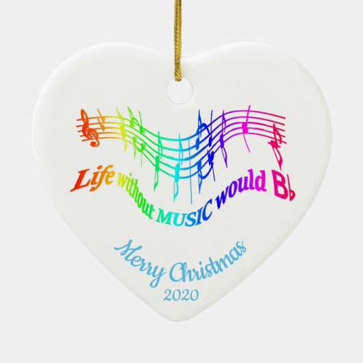 Aangepast Inspirerend kerstmuziekcitaat Keramisch Ornament (Achterkant)