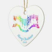 Aangepast Inspirerend kerstmuziekcitaat Keramisch Ornament (Links)