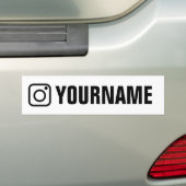 Aangepast instagram symbool bumpersticker met naam (Op auto)