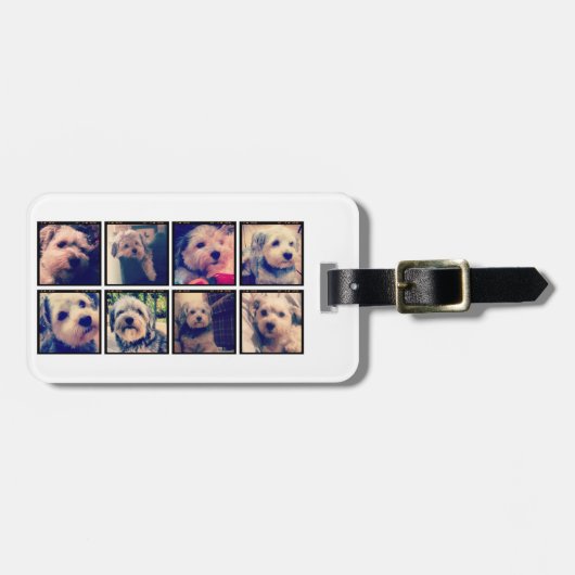Aangepast installagram 8 Fotocollage Tekst op Teru Bagagelabel (Voorkant horizontaal)