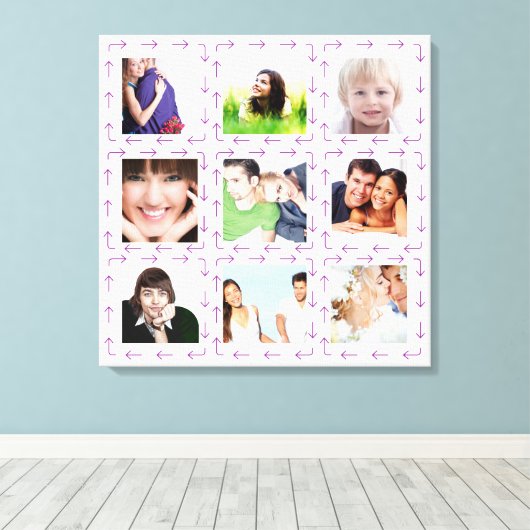 Aangepast installagram Fotocollage Canvas Afdruk (Insitu (Houten vloer))