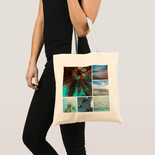 Aangepast installagram Foto's 6 Foto Collage Canva Tote Bag (Voorkant (product))