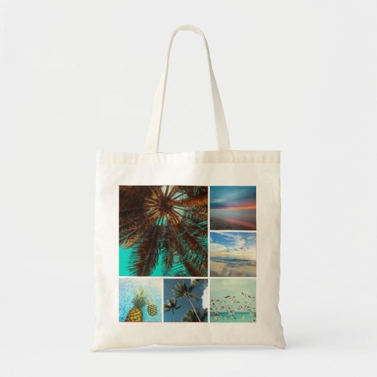 Aangepast installagram Foto's 6 Foto Collage Canva Tote Bag (Voorkant)