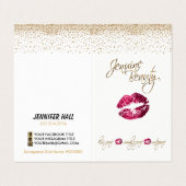 Aangepast - Instructies voor hot-roze en Gold Lip Visitekaartje (Buitenkant ongevouwen)
