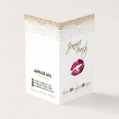 Aangepast - Instructies voor hot-roze en Gold Lip Visitekaartje (Buitenkant)