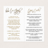 Aangepast - Instructies voor hot-roze en Gold Lip Visitekaartje (Binnenkant ongevouwen)