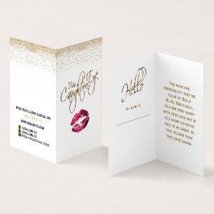 Aangepast - Instructies voor hot-roze en Gold Lip Visitekaartje