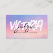 Aangepast Iridescent Beauty Makeup Influencer Vlog Visitekaartje (Voorkant)