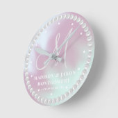 Aangepast Iridescent Pearl 30th Wedding Jubileum R Ronde Klok (Hoek)